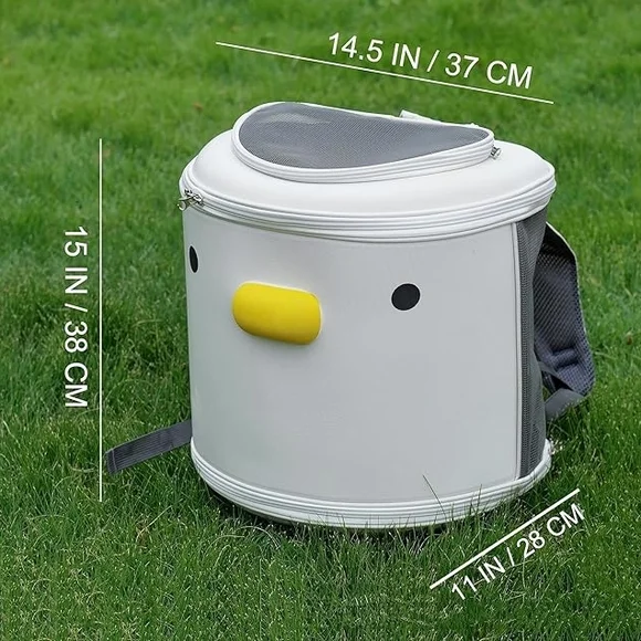 Chic White and Yellow Cat Travel Backpack - Picture 3 of 13